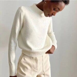 Aritzia Wilfred Cream Chenille Turtleneck Sweater Size S